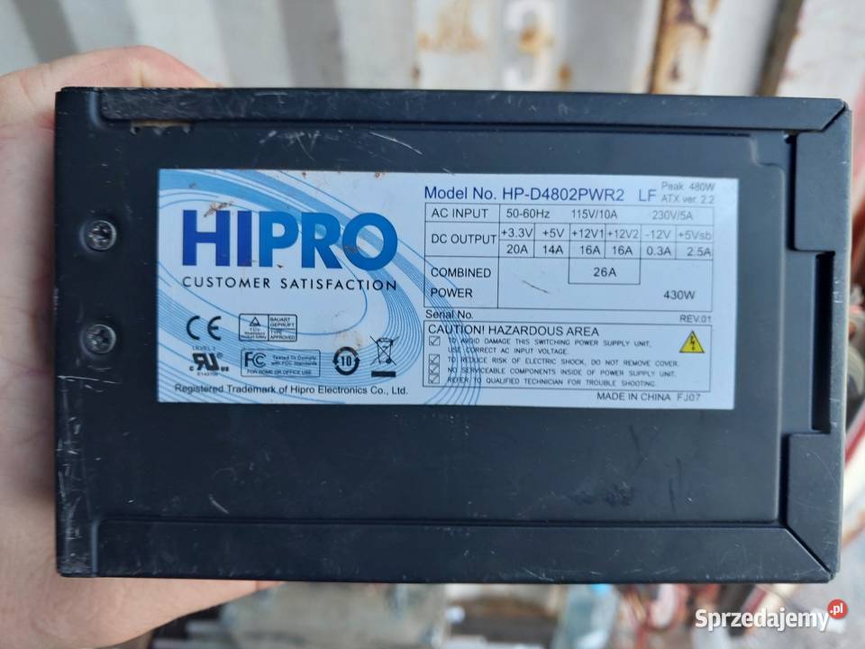 Zasilacz HIPRO HPD4802PWR2 LF 480W mazowieckie Zielonka sprzedam
