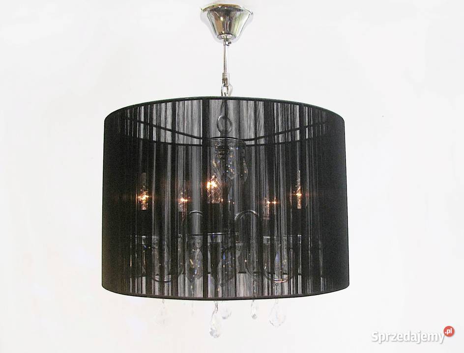 Lampa wisząca kryształki czarna IV