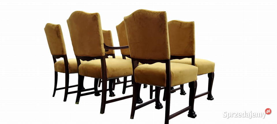 KOMPLET KRZESEŁ Z FOTELAMI NA LWICH ŁAPACH zachodniopomorskie Szczecin