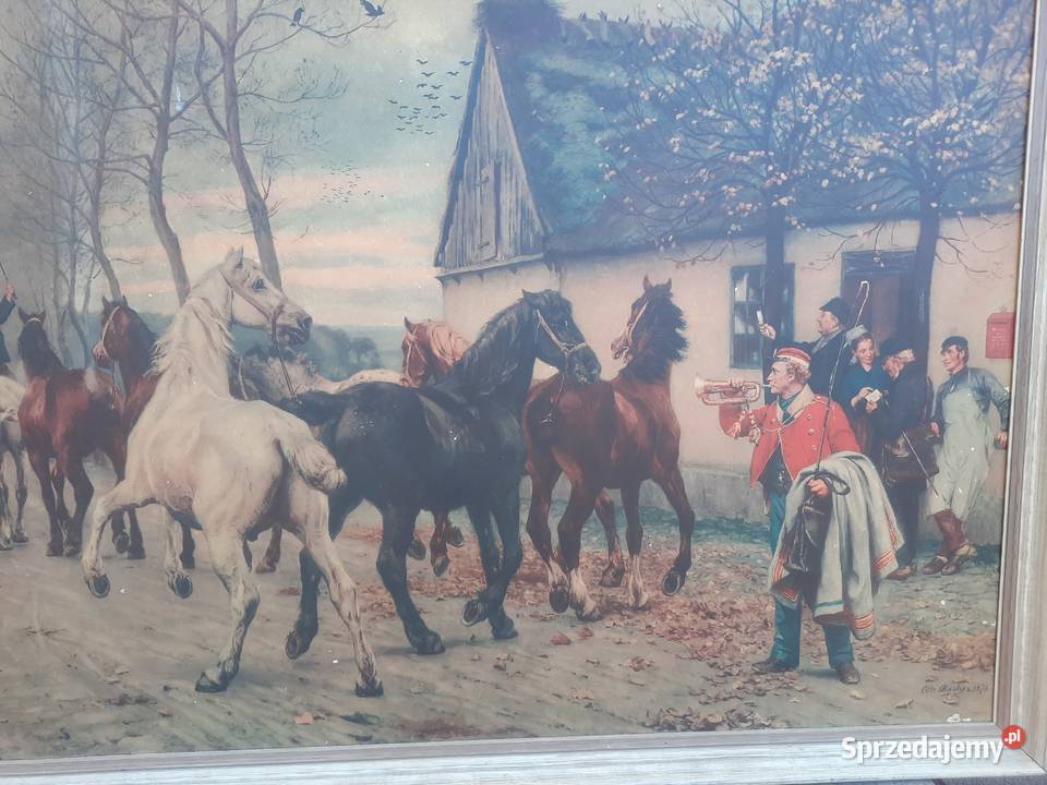 66 Otto Bache Konie oberży obraz druk Tczew