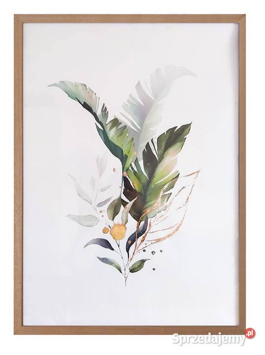 Plakat rośliny liście palmy botaniczny 50x70