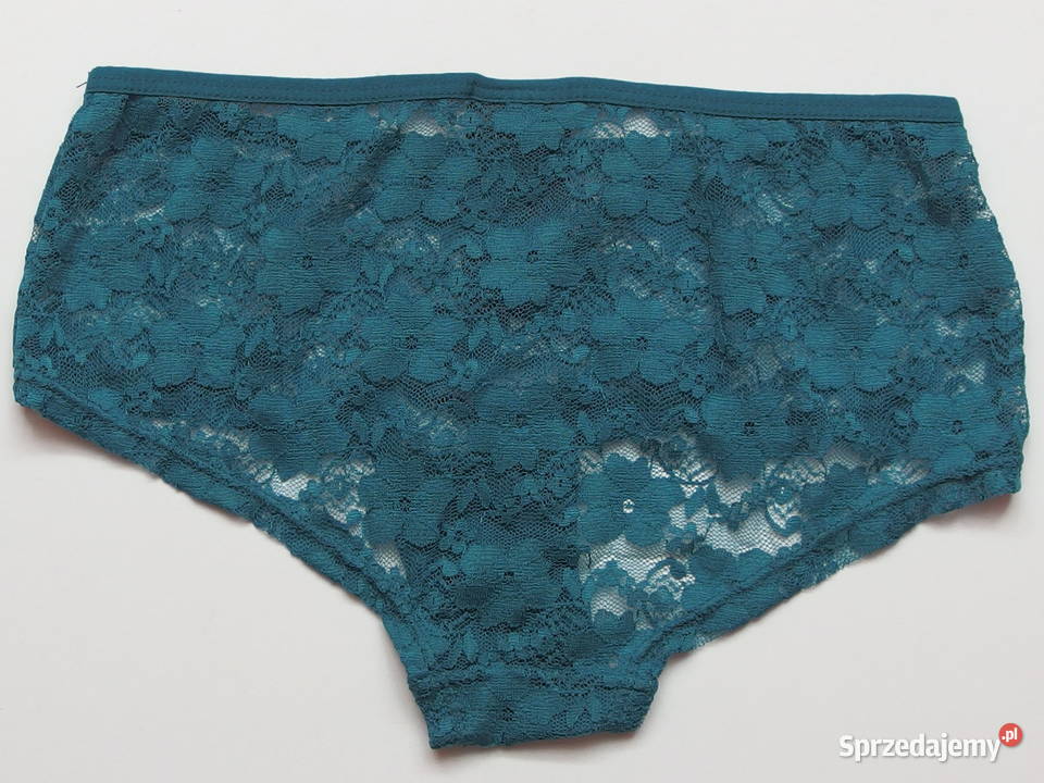 zielone majtki HM xs 34 figi koronkowe z koronką Toruń