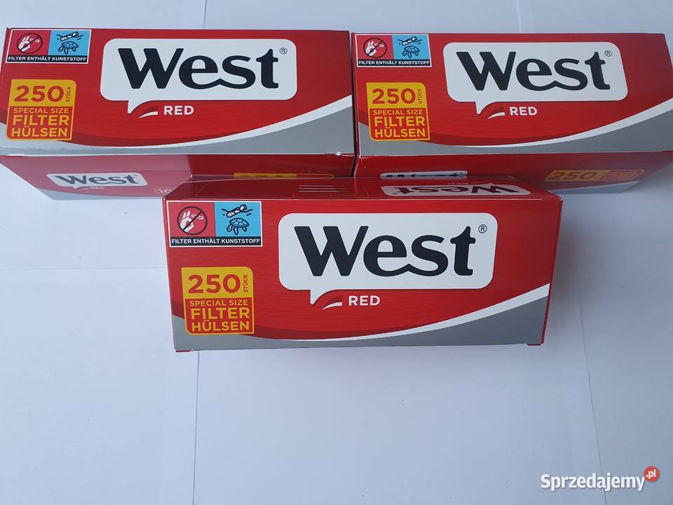 Gilzy Papierosowe WEST RED 250 z Długim Filtrem Pozostałe lubuskie Zielona Góra