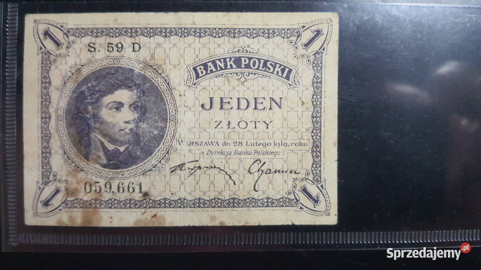 RZADKOŚĆ 1 złoty 1919 S 59 D Warszawa