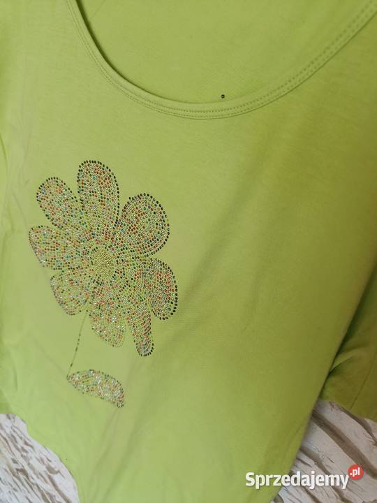 Bluzeczka kanarkowa z kwiatem z koralików brązowy/beżowy Gdańsk