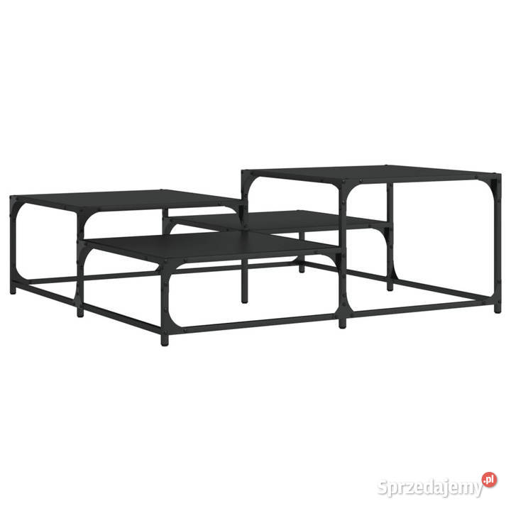 Stolik kawowy czarny 107x107x40 materiał Warszawa