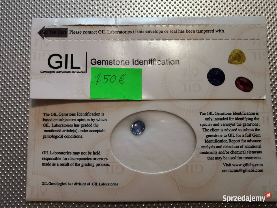 Szafir Naturalny Niebieski 146 ct Certyfikat GIL Opatów