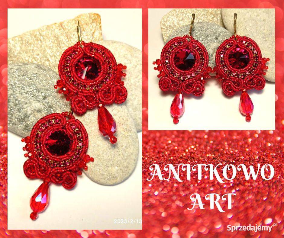 KOLCZYKI Z KRYSZTAŁKAMI I TAŚMĄ CYRKONIOWĄ Warszawa