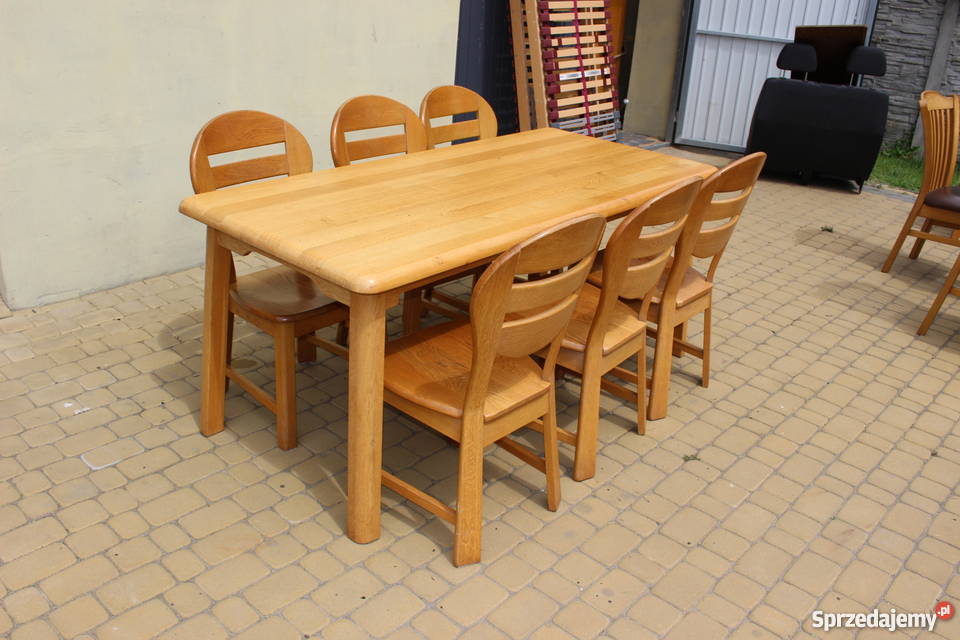 Stół dębowy 6 krzeseł meble z Holandii lubelskie Leszkowice sprzedam