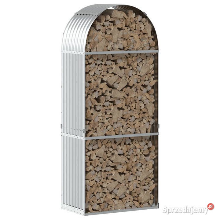 Stojak na drewno srebrny 80x45x190 stal Warszawa