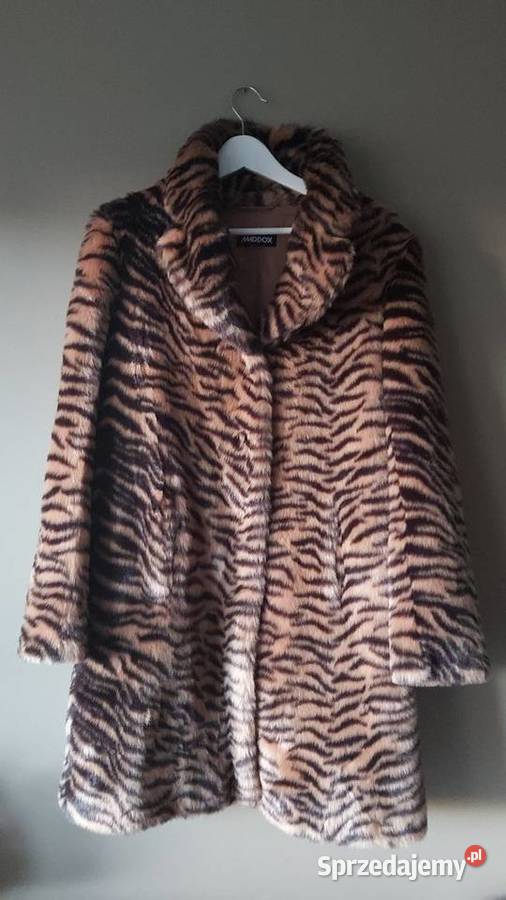 Maddox płaszcz damski sztuczne futerko panterka Panterka lubelskie