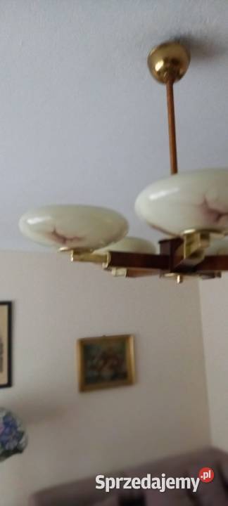 Pięcioramienny żyrandol w stylu Art Deco Antyki łódzkie Skierniewice