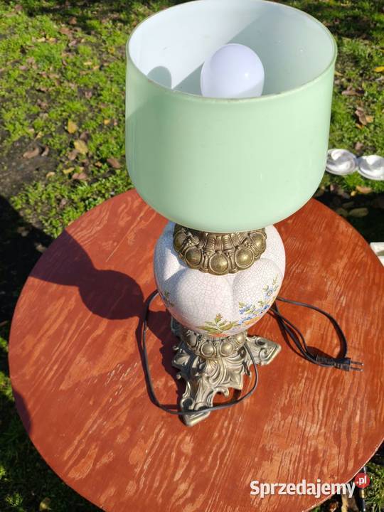 Zabytkowa pałacowa elektryczna lampa stołowa Wrocław