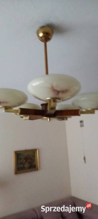 Pięcioramienny żyrandol w stylu Art Deco łódzkie Skierniewice sprzedam