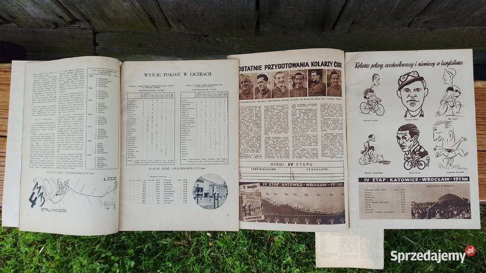 Program V 1952r i VII 1954r Wyścigu Pokoju Wieluń sprzedam