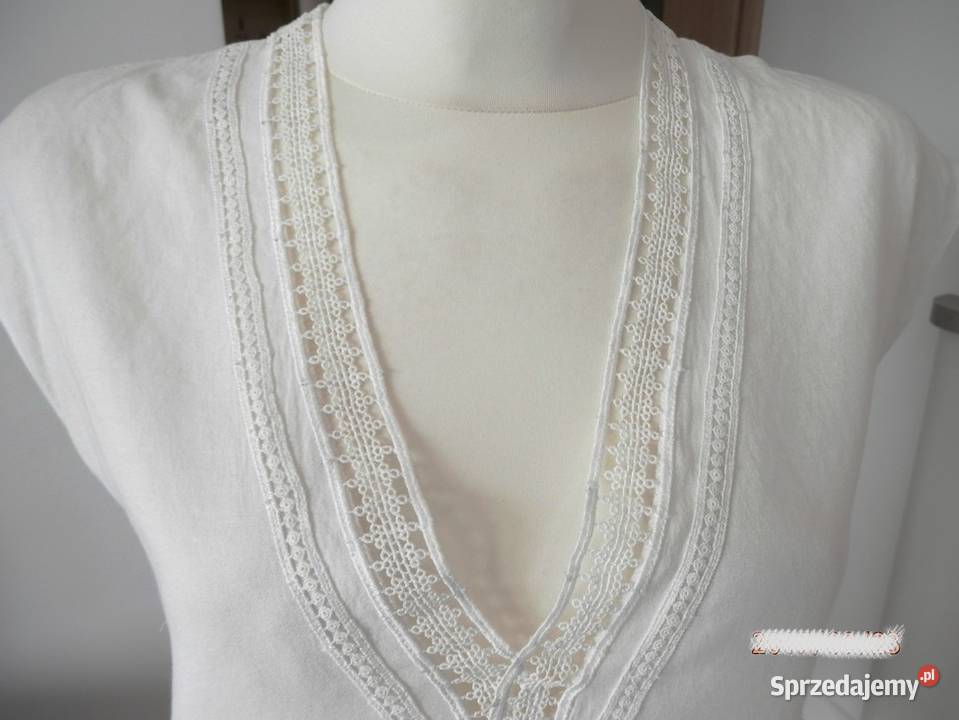 Bluzka HM Kremowa Zdobiona Koronką S Rozmiar 36(S) Łomża sprzedam