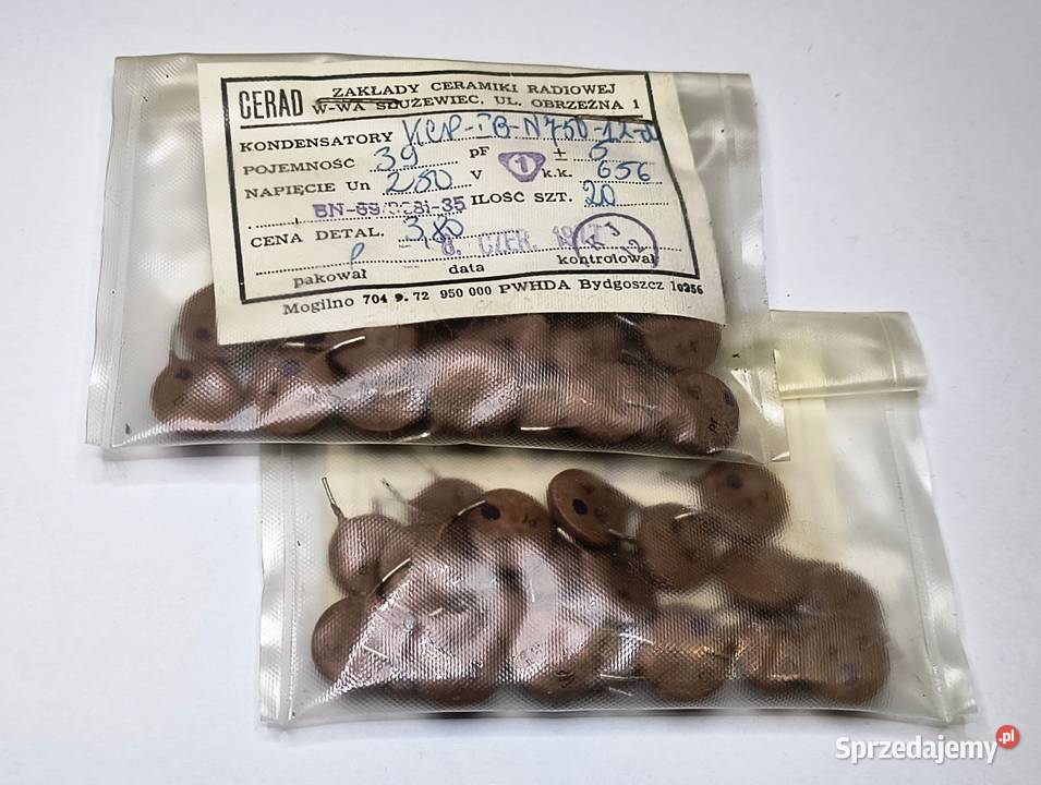 Kondensator 39pF 250V KCP CERAD Części i akcesoria Gdańsk