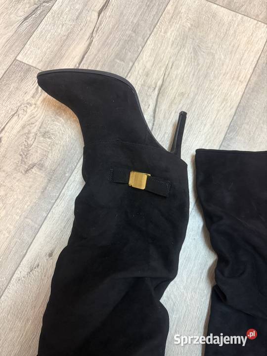 40 Czarne ekskluzywne kozaki szpilki wieczorowe inna