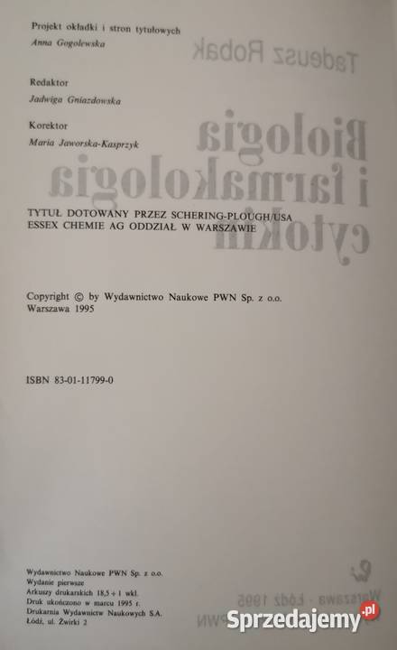 Biologia i farmakologia cytokin Tadeusz Robak Katowice sprzedam