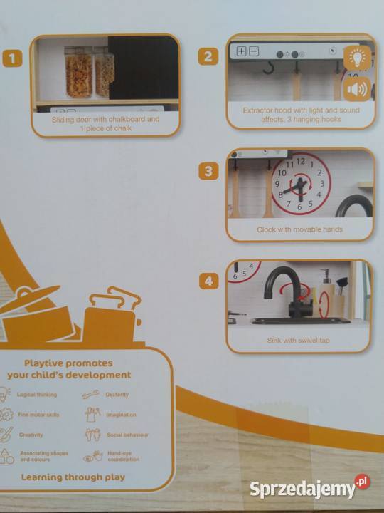 NAJTANIEJ Drewniana Kuchnia 103 Dźwięk Światło