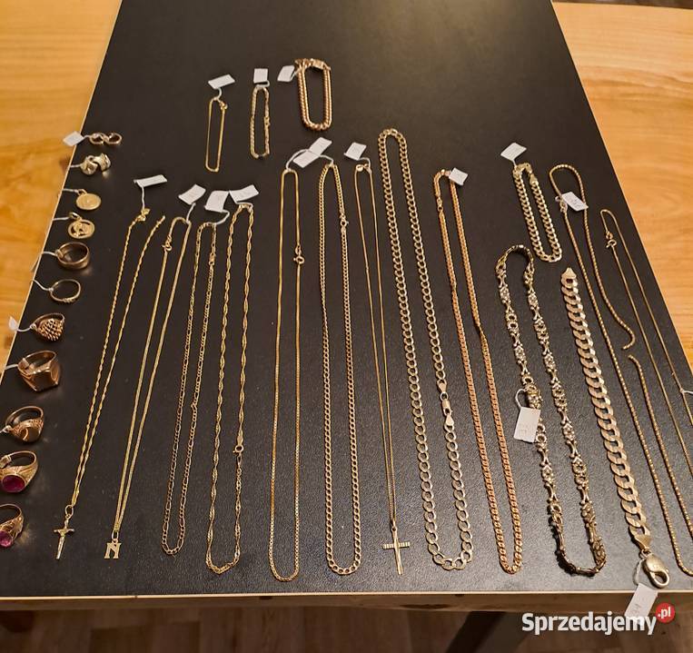 Złoto łańcuszki pierścionki pr585 350 gram złoto Katowice