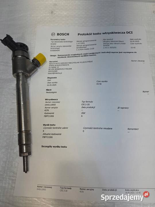 WTRYSK WTRYSKIWACZ FORD KUGA MK3 FOCUS MK4 15 Wtryskiwacze