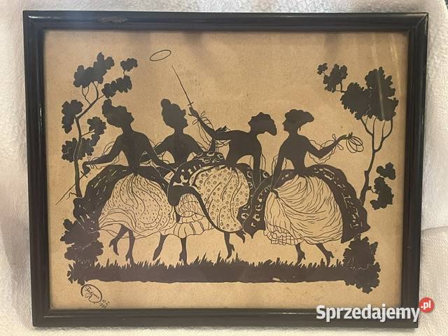 Grafika sylwetkowa 1926 Lwów sygnowana małopolskie Kraków