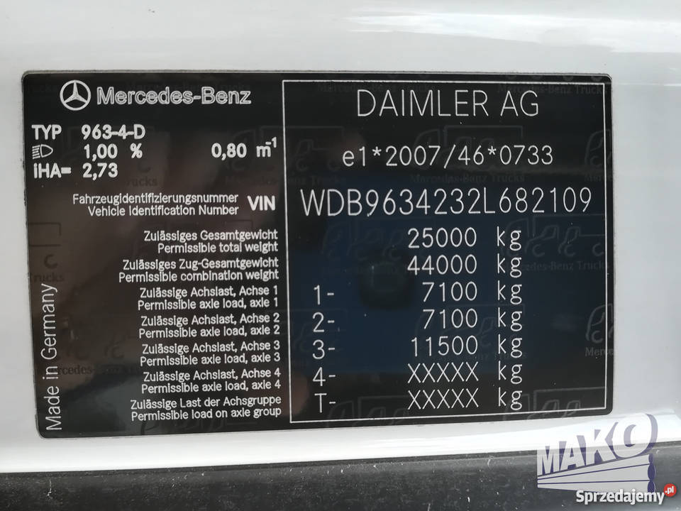 Ciągnik siodłowy Mercedes Benz Actros MP4 2545 podgrzewana przednia szyba Ciągniki siodłowe Ostrowiec Świętokrzyski