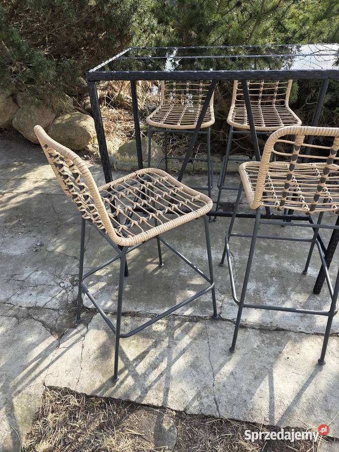 Zestaw mebli ogrodowych wysoki stół cztery lubuskie