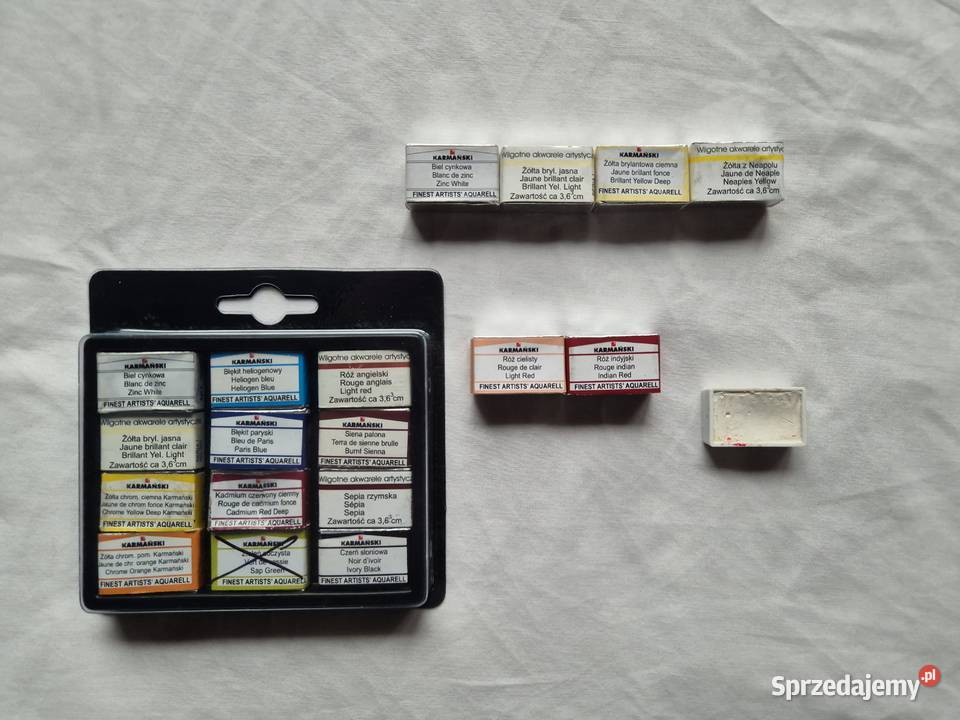 Akwarele Karmański 18 pełnych kostek NOWE Plus Brzesko