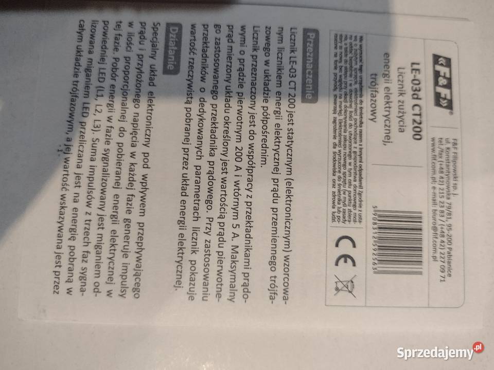 Licznik zużycia energii elektrycznej podlicznik pomorskie Chojnice