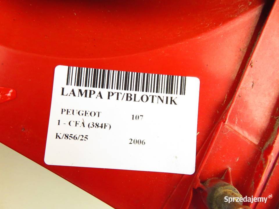 LAMPA PRAWA TYLNA PEUGEOT 107 815500H040 małopolskie