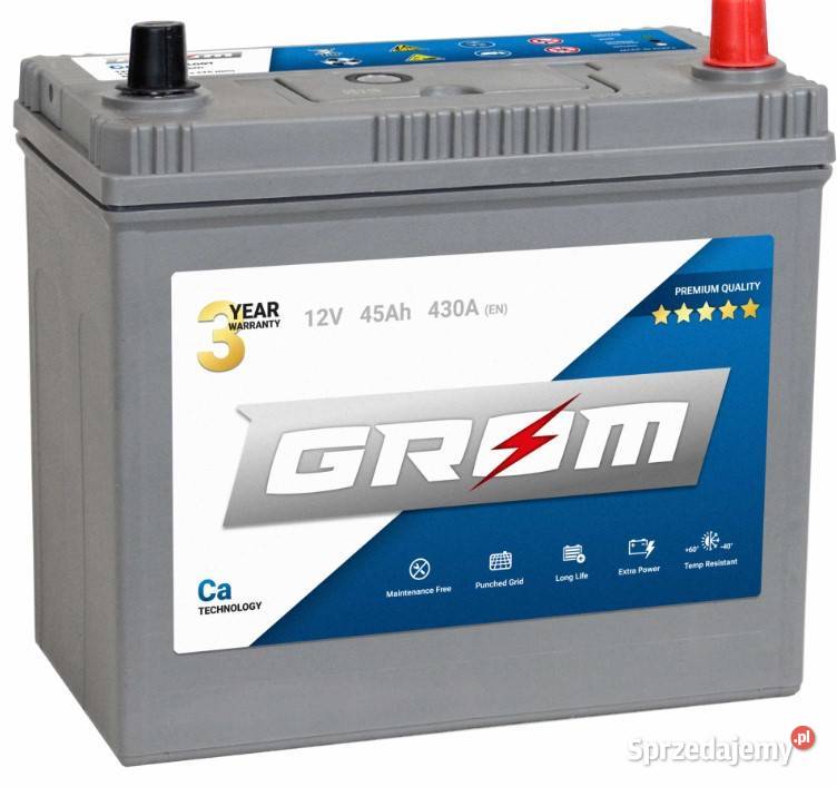 Akumulator GROM Premium 45Ah 430A Japan Prawy Akumulatory Wałbrzych