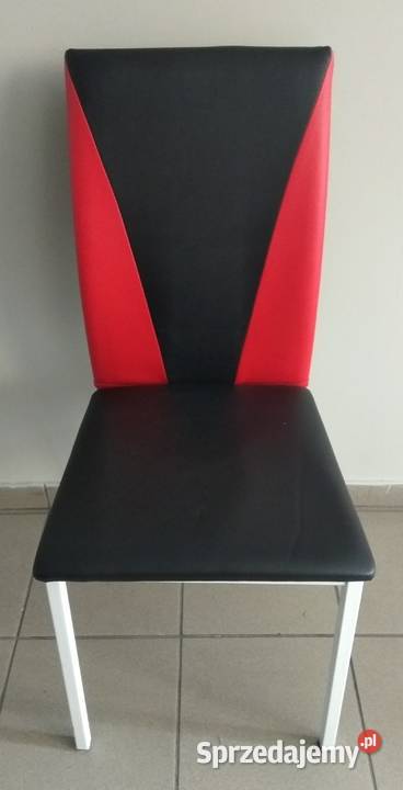 Krzesło ze sztucznej skóry czerwonoczarne małopolskie