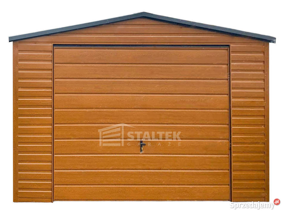 Garaż blaszany 4x4m Brama uchylna dach rynna Gdańsk