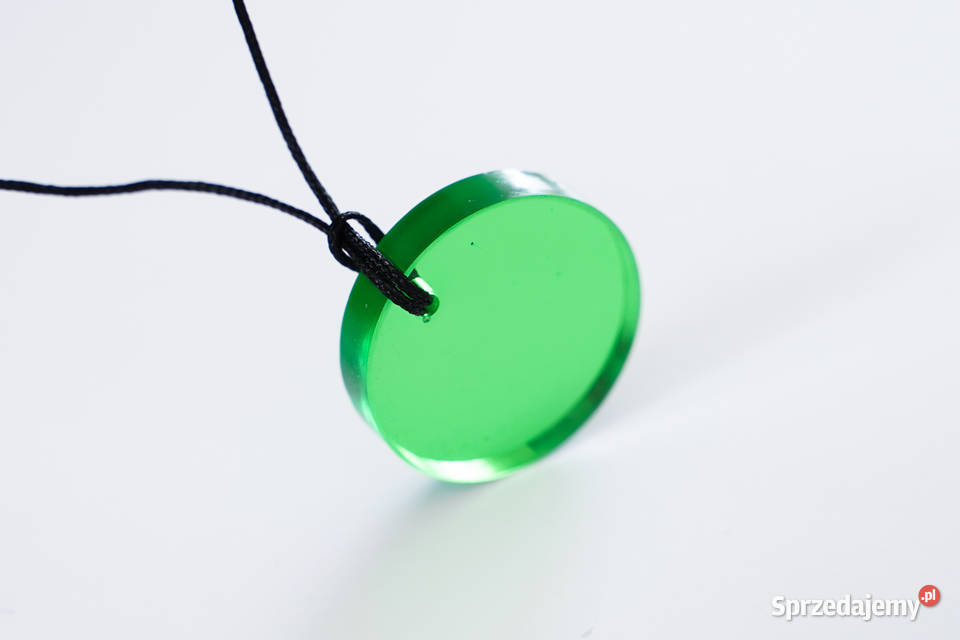 Okrągły zielony wisiorek z żywicy epoksydowej Warszawa sprzedam