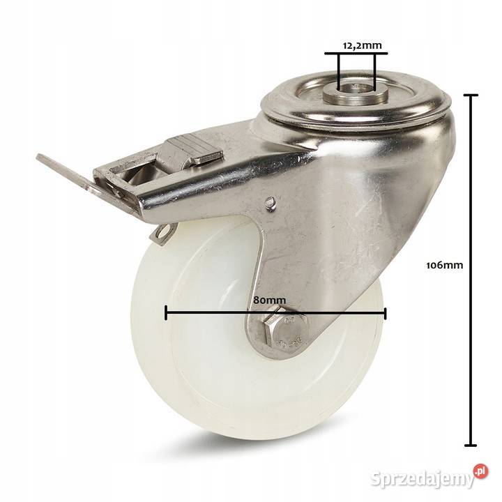 Kółko Obrotowe Nylonowe Hamulec Otwór 80mm 140