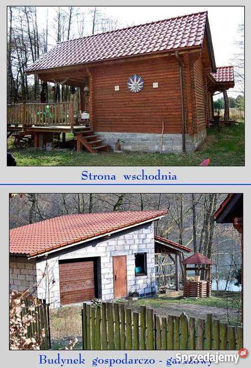 Dom jeziorem z bali całorocz b duży bud 901m2 Domy Człopa