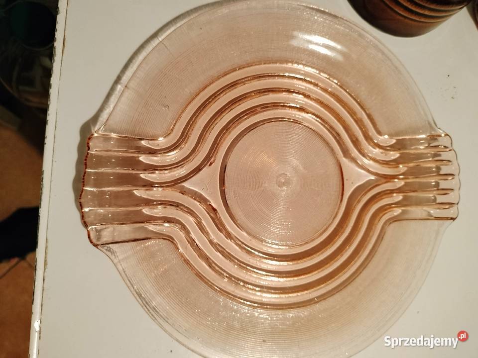 Talerz patera rondo różowyrozalina prl Choszczno sprzedam