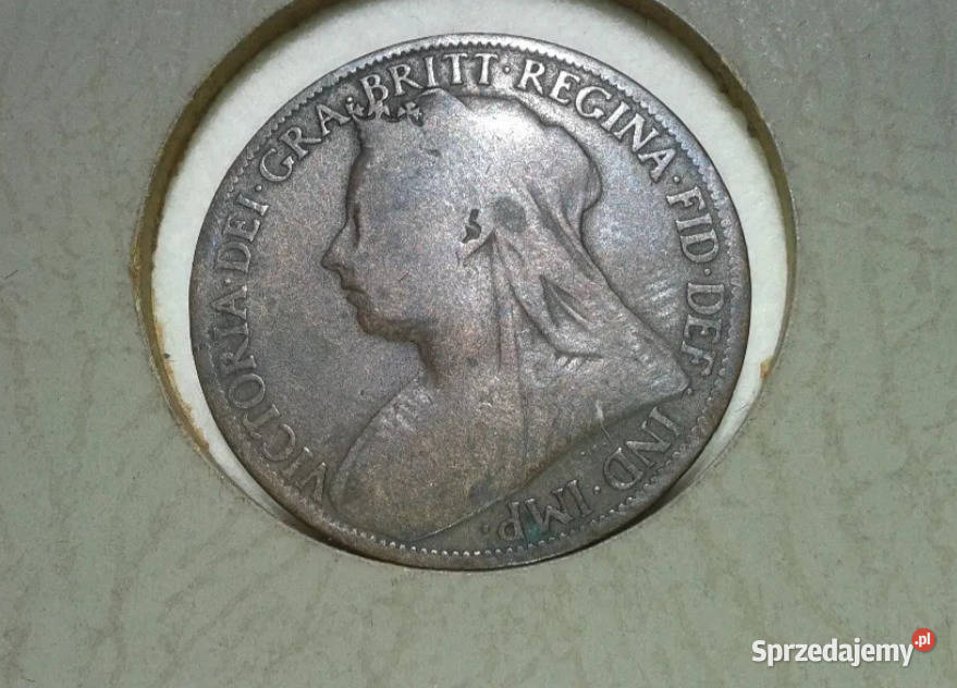 Moneta One Penny pens 1897 Anglia śląskie Częstochowa