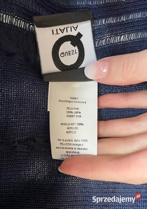 Nowa granatowa luksusowa kamizelka narzutka Rozmiar uniwersalny Nisko