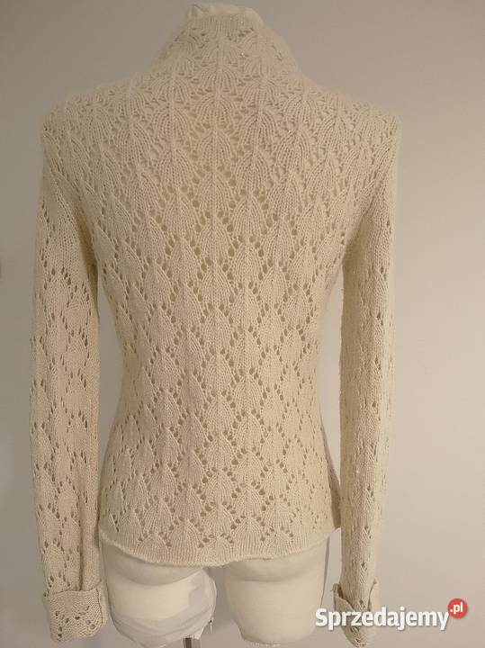 Sweter Kardigan Wełniany z Angorą Rozpinany podlaskie Łomża