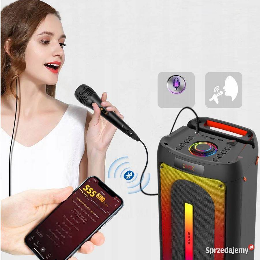 Głośnik BLUETOOTH Boombox Mikrofon KARAOKE DJ Białystok