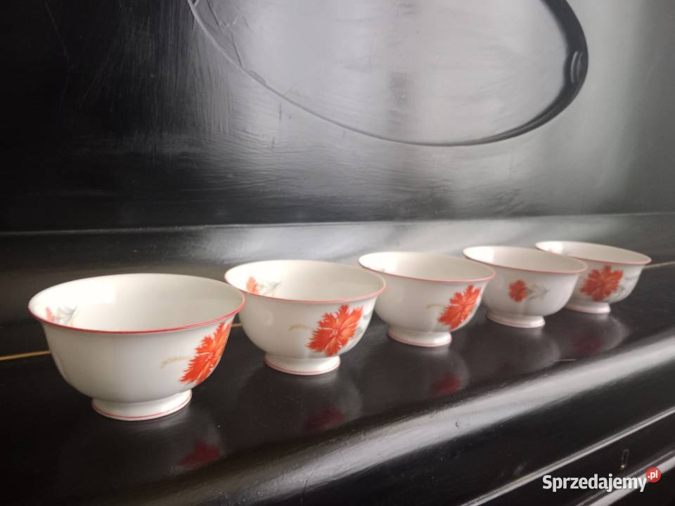 Kultowa Porcelana GIESCHE Zestaw 5 filiżanek Ruda Śląska