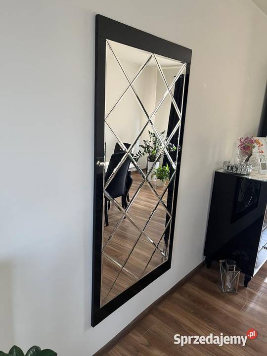 Lustro glamour ramka czarna salon Caro fazowane Kępno