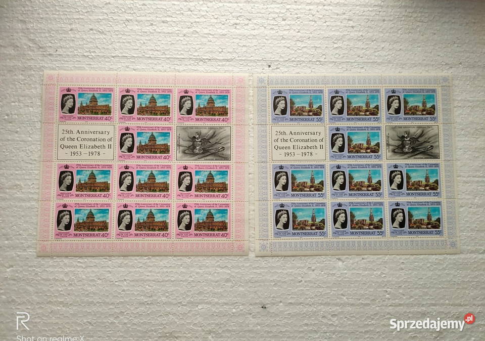 Znaczki Queen Elizabeth II Montserrat bloki Filatelistyka Kraków