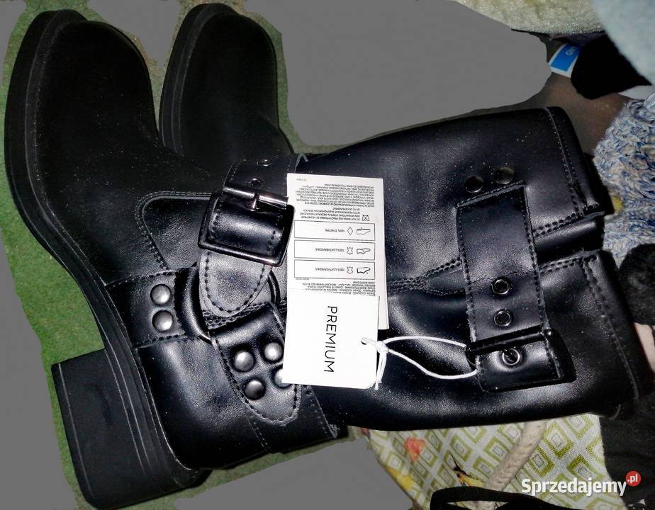 RESERVED PREMIUM skórzane buty kozaki botki