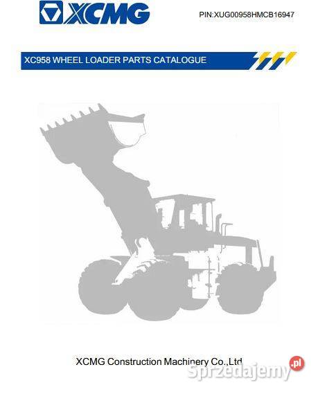 XCMG XC958 katalog czesci zamiennych