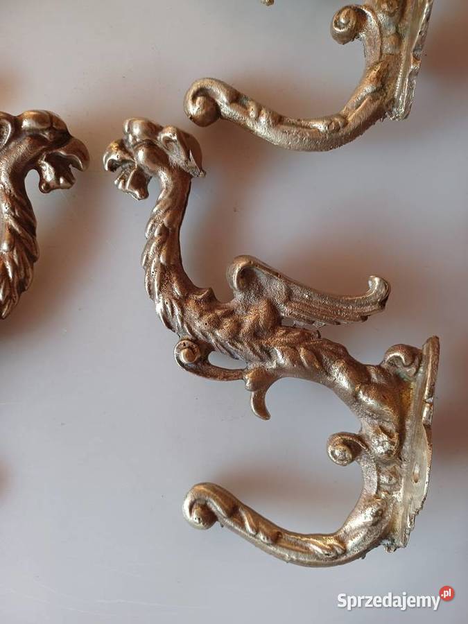 Stylowy masywny wieszak mosiężny Pozostałe