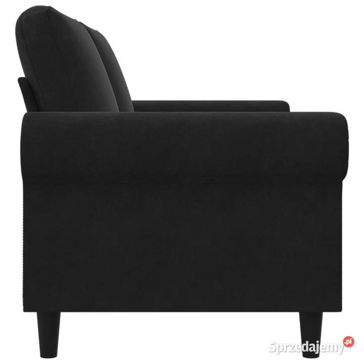 Sofa 2osobowa czarna 140 tapicerowana aksamitem